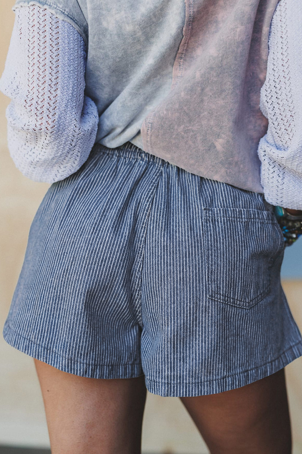 Stripe Drawstring Denim Shorts | Women's Casual Summer Shorts