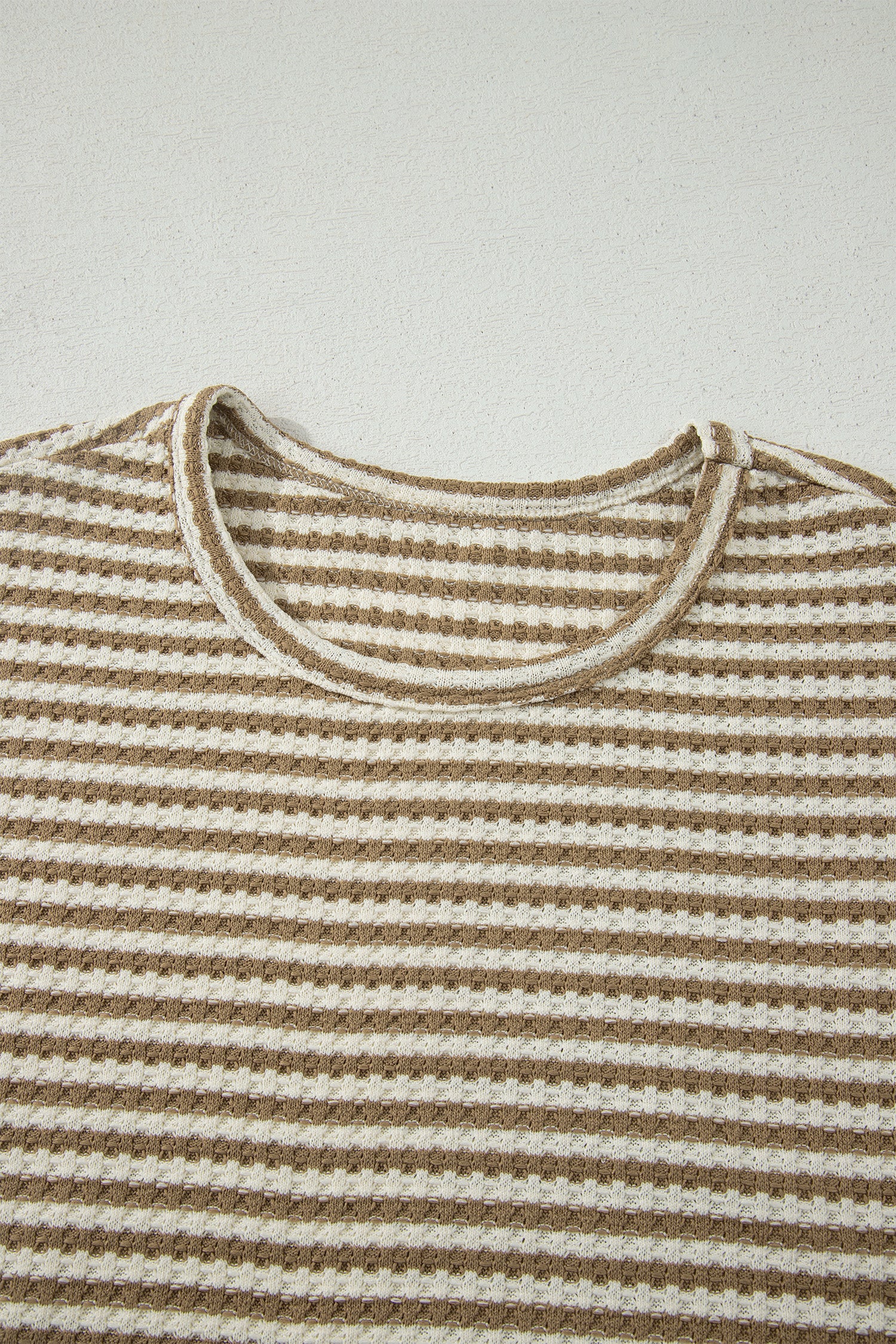 Stripe Textured Knit Co-ord Set | Top & Shorts