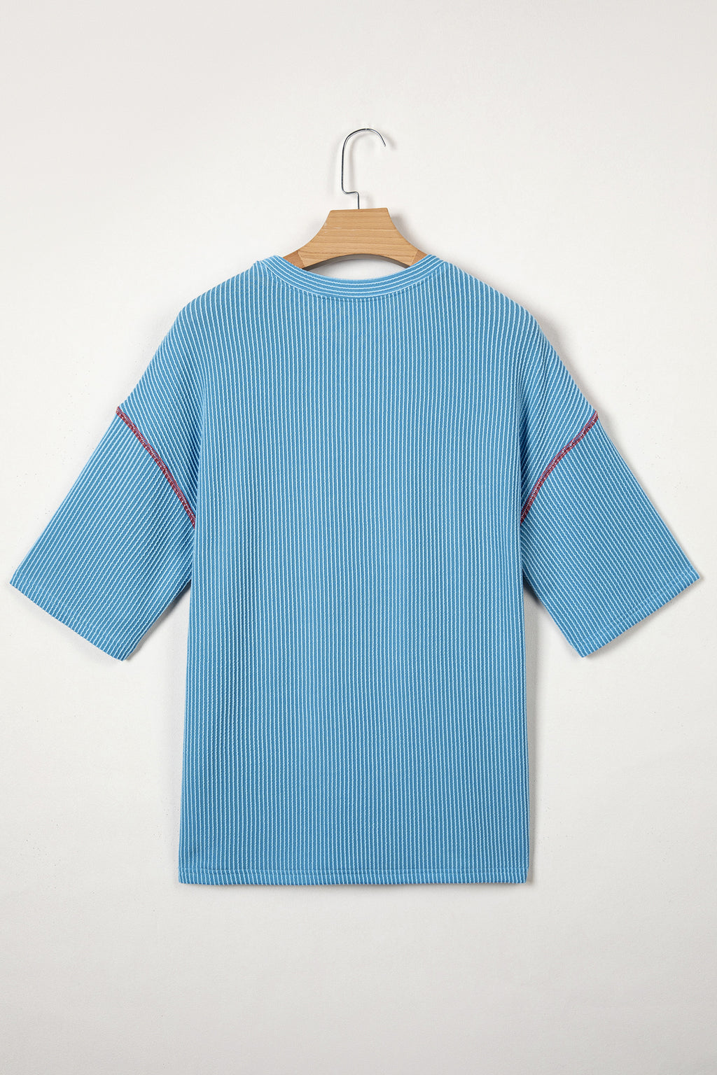 Beau Blue USA Graphic Half Sleeve Loose Ribbed Top