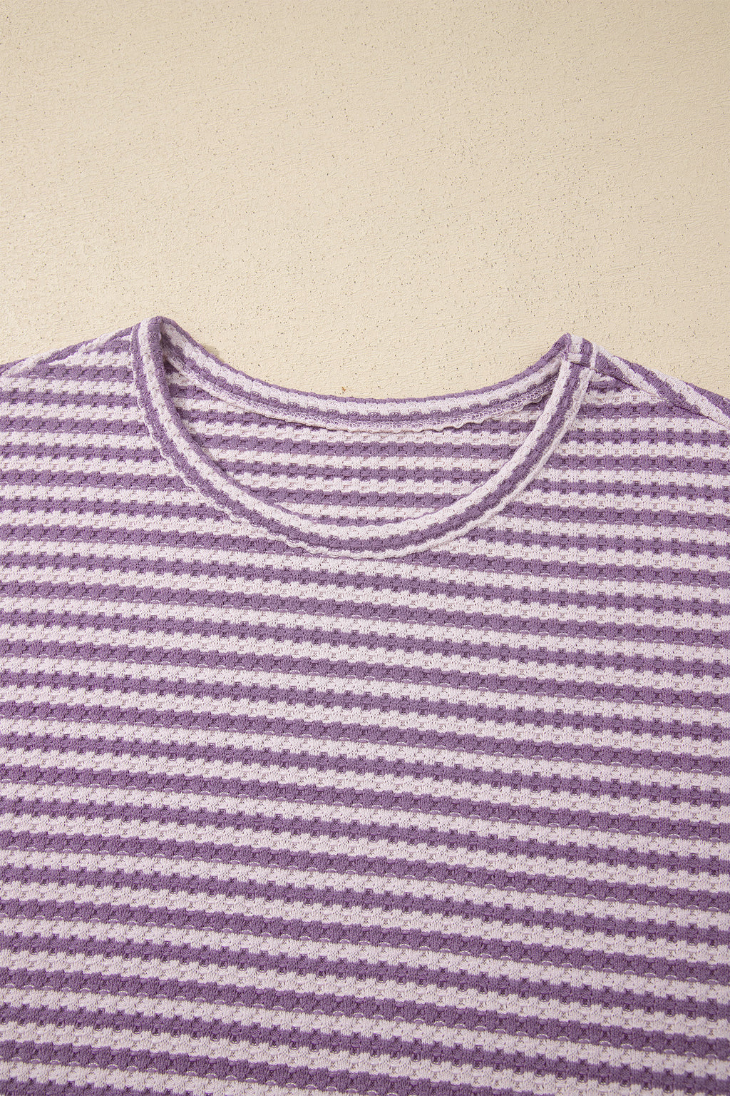 Stripe Textured Knit Co-ord Set | Top & Shorts