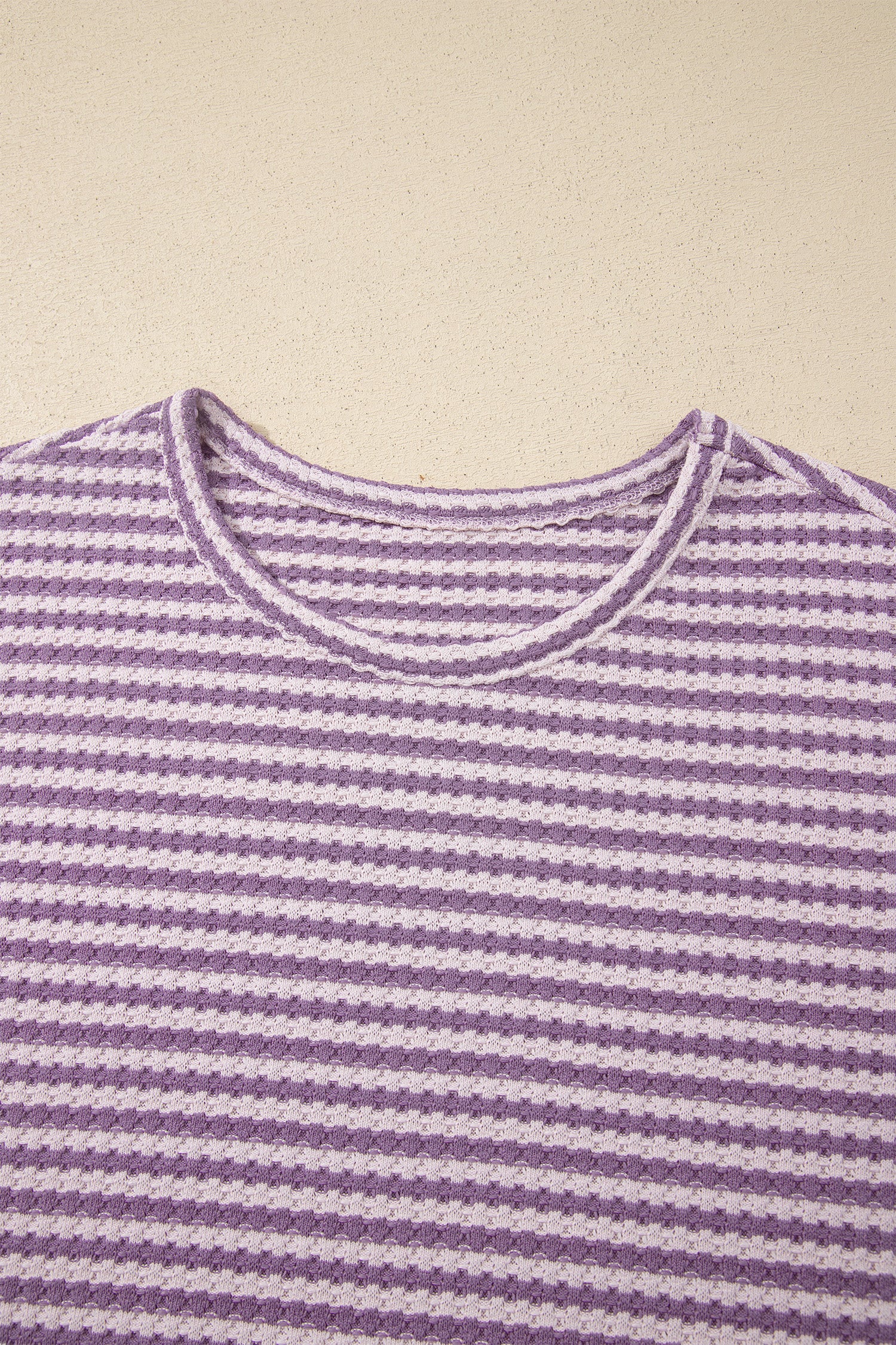Stripe Textured Knit Co-ord Set | Top & Shorts