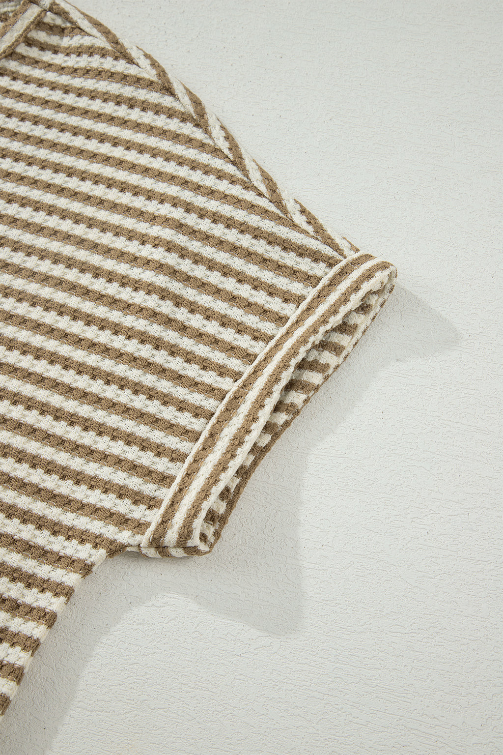 Stripe Textured Knit Co-ord Set | Top & Shorts