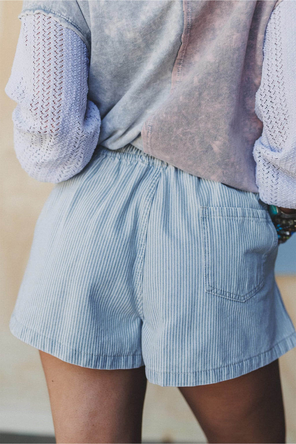 Stripe Drawstring Denim Shorts | Women's Casual Summer Shorts