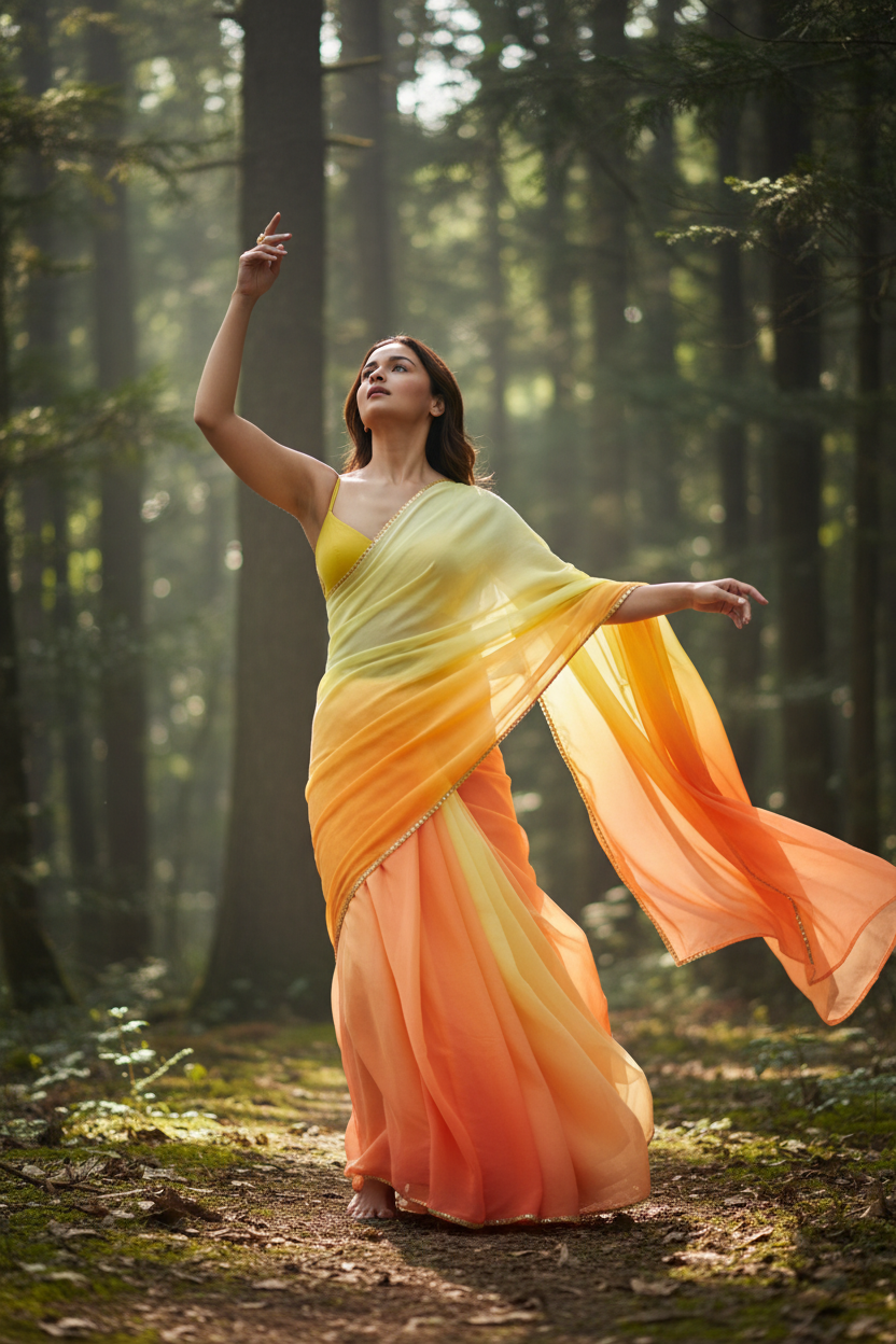 Dancing in Ombre Saree