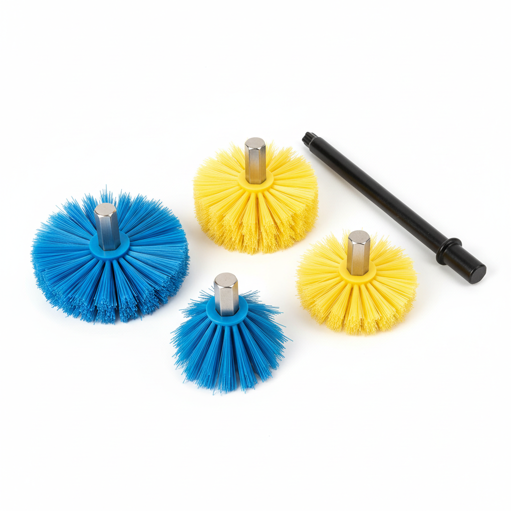 Drill Scrubber Brush Set - White Background