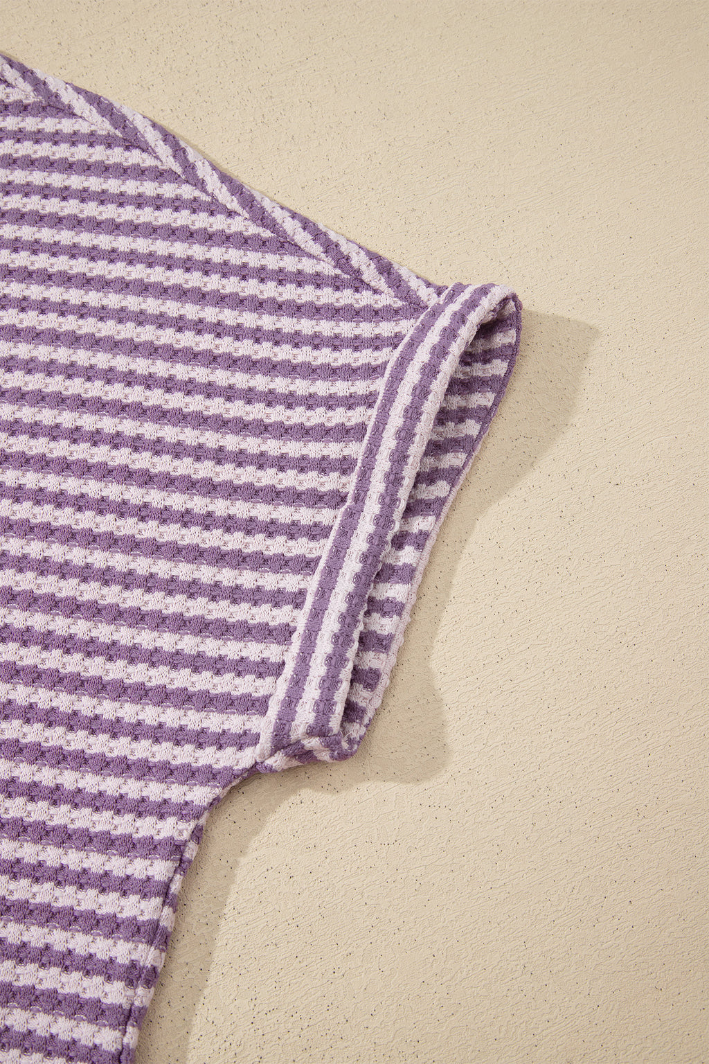Stripe Textured Knit Co-ord Set | Top & Shorts