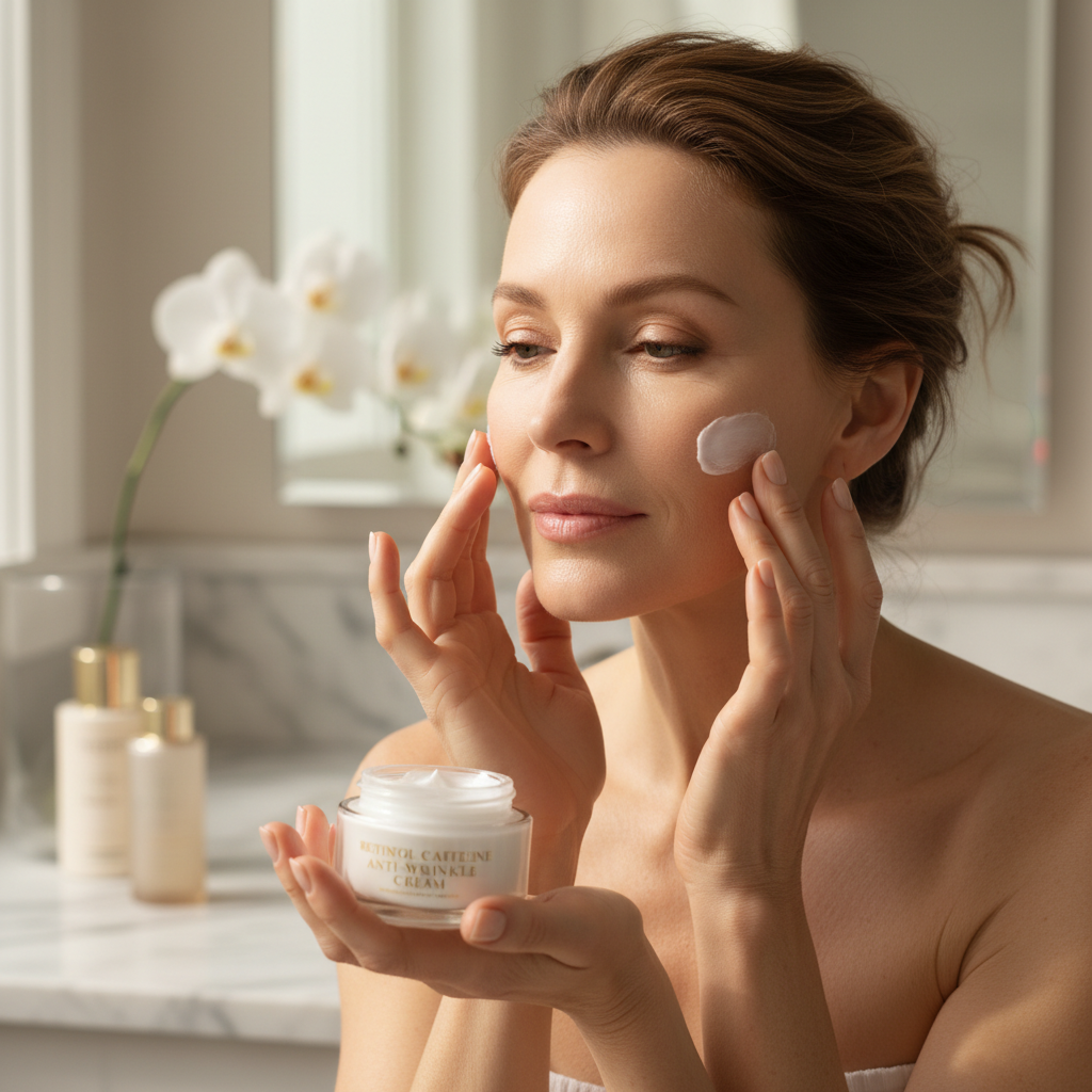 Retinol Caffeine Anti Wrinkle Cream lifestyle shot