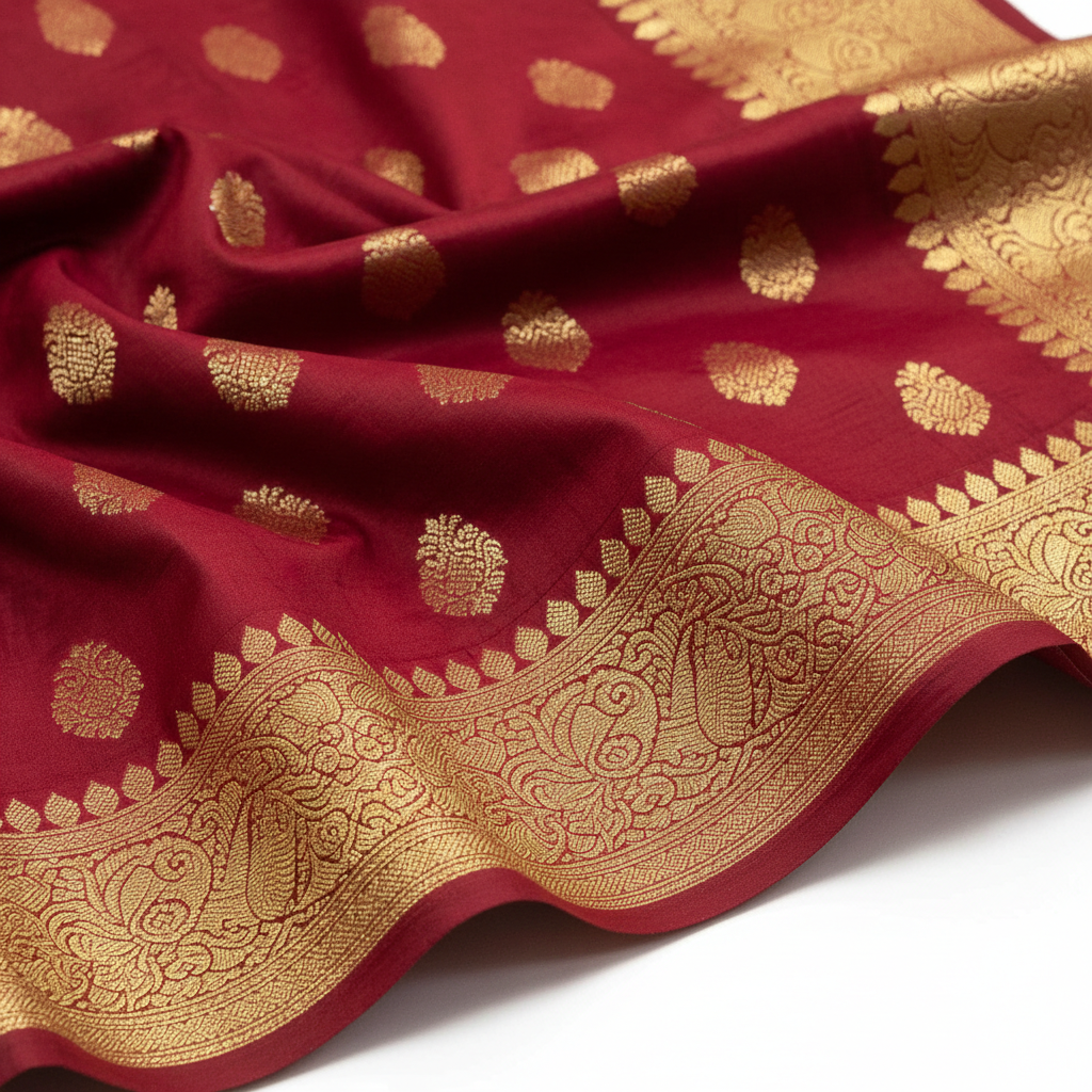 Red Saree Fabric