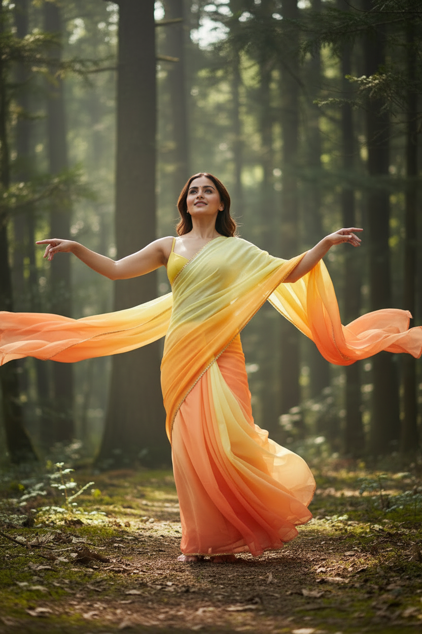 Side View - Ombre Saree